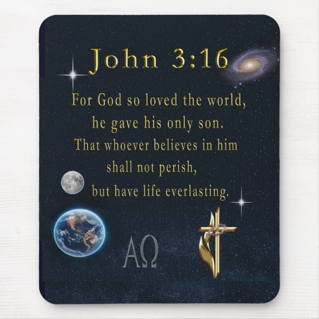Tapis De Souris John 3:16 (Devant)