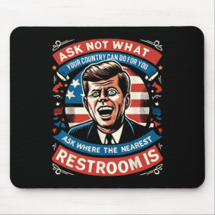 Tapis De Souris John F. Kennedy Funny Patriotic Toilet Mème 4ème D