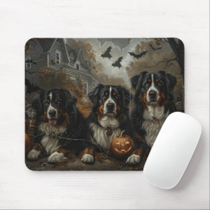 Tapis De Souris Joie canine de nuit d'Halloween de montagne bernoi