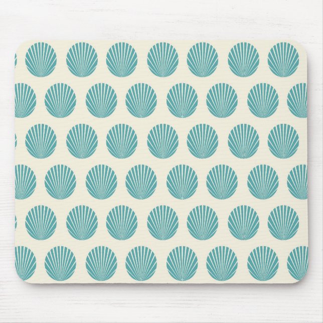 Tapis De Souris Joli Aqua Turquoise Blue Shell Beach Motif Cadeaux (Devant)