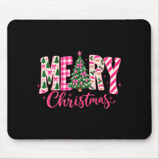 Tapis De Souris Joli arbre de Noël rose coquette pour enfants