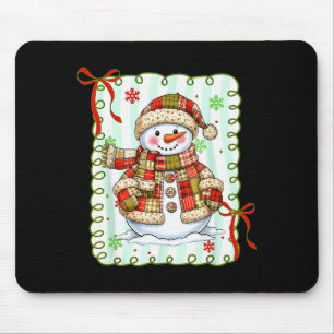 Tapis De Souris Joli Bonhomme de Neige Patchwork Noël Xmas Hommes 
