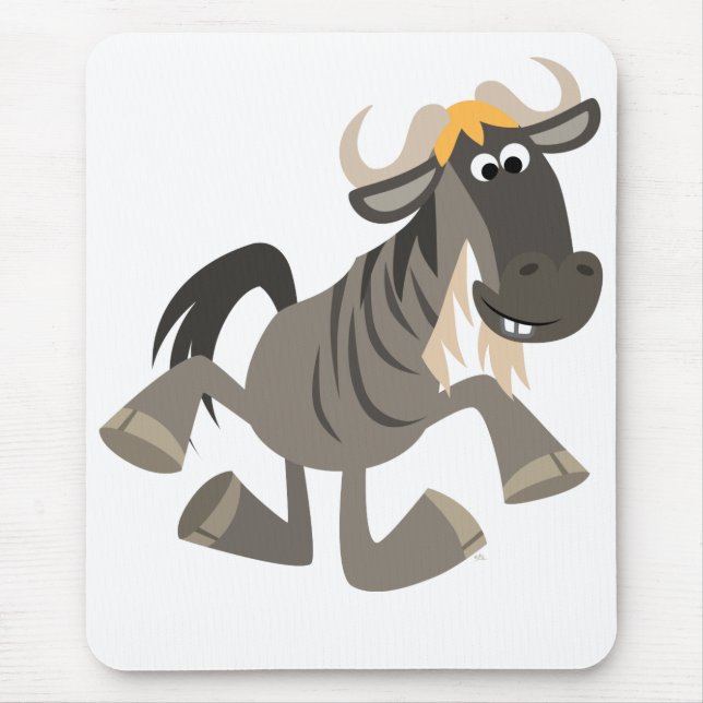 Tapis De Souris Joli Cartoon Tap Danser Wildebeest Mousepad (Devant)