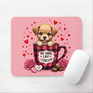 Tapis De Souris Joli chiot Valentine Buffalo Plaid Musique esthéti
