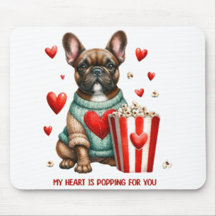 Tapis De Souris Joli cœur de la Saint-Valentin de Bouledogue Franç