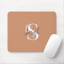 Tapis De Souris Joli couleur minimaliste Élégant floral et texte
