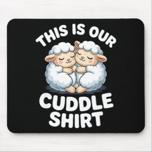 Tapis De Souris Joli Couple de Moutons C'est Notre Câlin