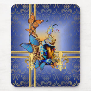 Tapis De Souris Joli design féminin girinine et papillons