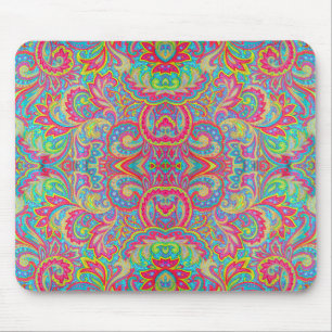 Tapis De Souris Joli design floral vintage coloré