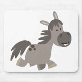 Tapis De Souris Joli dessin gris Pony Mousepad