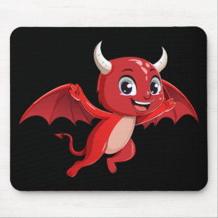 Tapis De Souris Joli diable volant de dessin animé