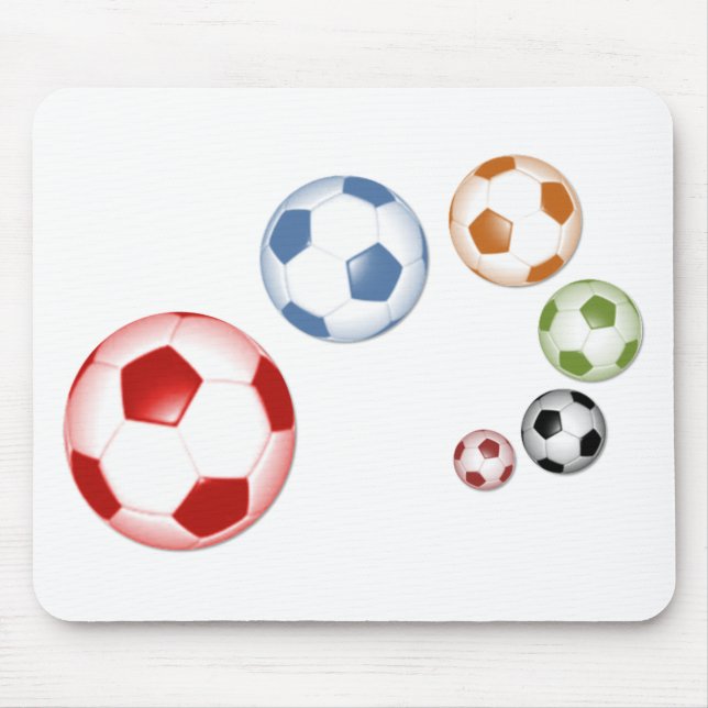 Tapis De Souris Joli ensemble de balles de football (Devant)