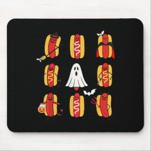 Tapis De Souris Joli Halloweiners Hot Dog Ghosts Halloween C