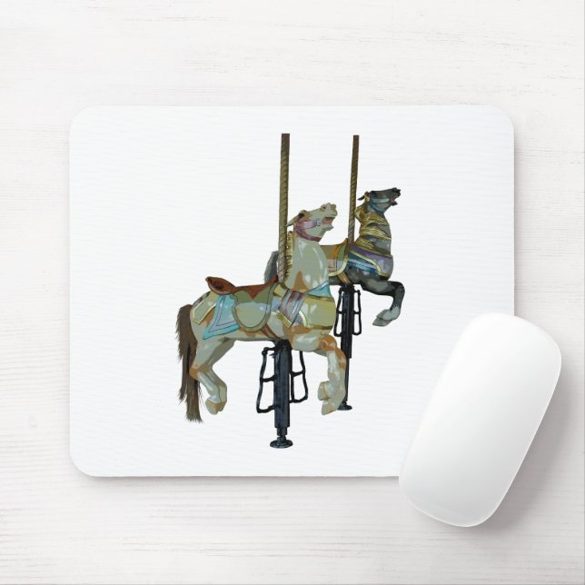 Tapis De Souris Joli Joyeux Parcours Carrousel Chevaux Souris (Avec souris)