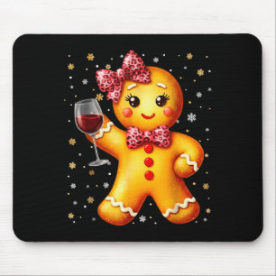 Tapis De Souris Joli léopard en pain d'épices coquette Noël vin X