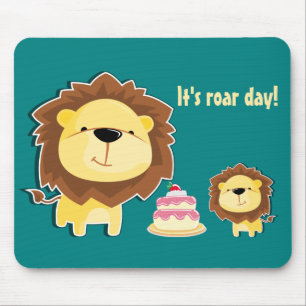 Tapis De Souris Joli Lion Et Baby Cub Anniversaire de enfant
