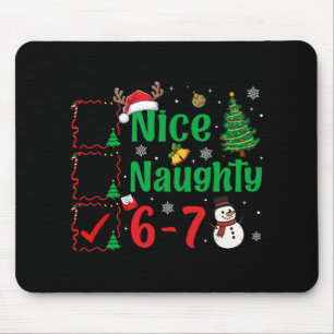 Tapis De Souris Joli Méchant 67 Liste de Noël Six Sept Mème Garçon
