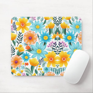 Tapis De Souris Joli modèle floral noir féminin