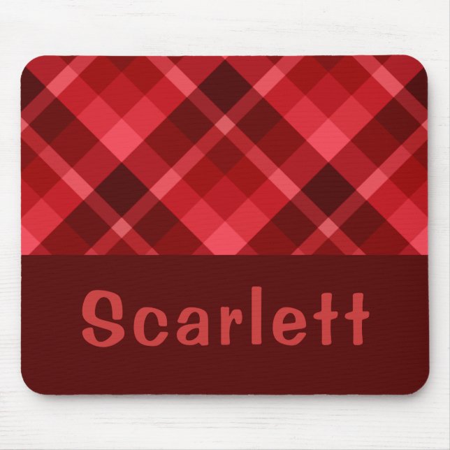 Tapis De Souris Joli Monogramme rouge Ruby Mousepad (Devant)