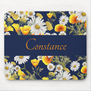 Tapis De Souris Joli Motif Chamomile & Poppies Personnalisé