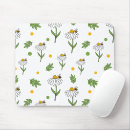 Tapis De Souris Joli motif sans couture de marguerite et d'abeille