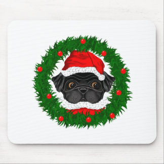 Tapis De Souris Joli Noël Carlin noir Père Noël en couronne