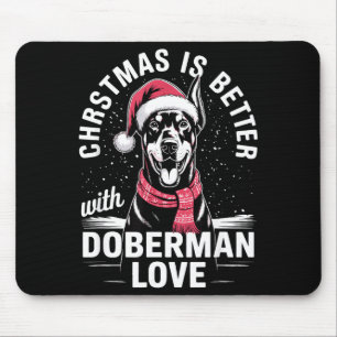 Tapis De Souris Joli Noël Christmas est meilleur avec Doberman Nsc