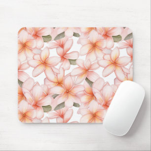 Tapis De Souris Joli Pastel Plumeria rose Frangipani Floral