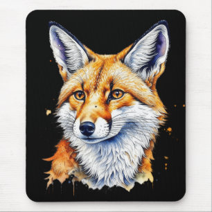 Tapis De Souris Joli renard aquarelle   AMOUREUX DES ANIMAUX