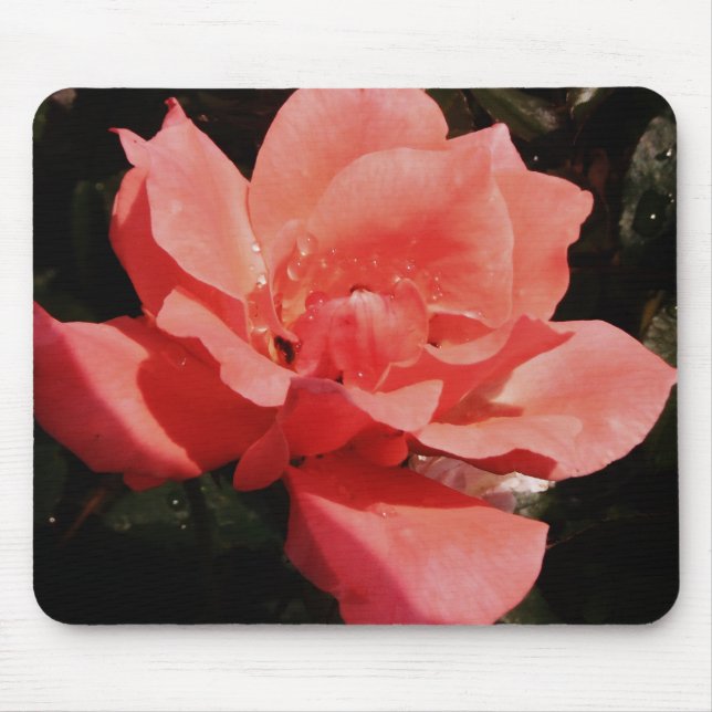 Tapis De Souris Joli rose rose Peach floral (Devant)