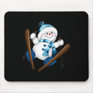 Tapis De Souris Joli Snowman Snowboard Snowboard Snowboarder Noël