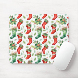 Tapis De Souris Jolie aquarelle rouge et vertes bas