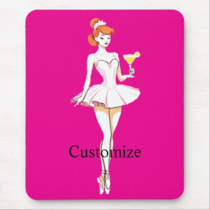 Tapis De Souris Jolie ballerine posant avec Martini Thunder_Cove