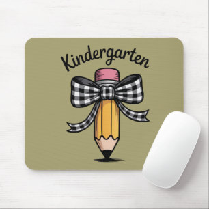 Tapis De Souris Jolie crayon à ruban École maternelle Enseignante 