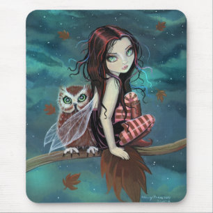 Tapis De Souris Jolie Fée Gothique et Art Fantastique de Hibou