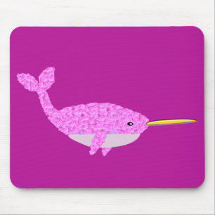 Tapis De Souris Jolie fille rose bébé Narwhal