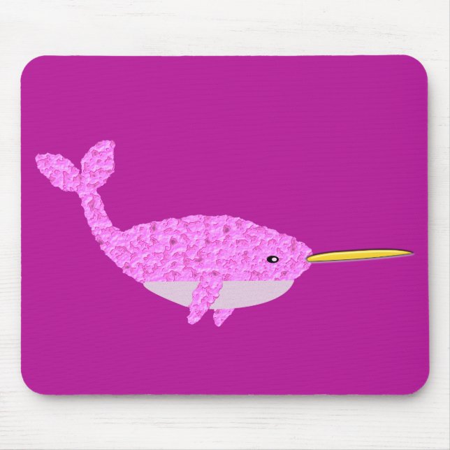 Tapis De Souris Jolie fille rose bébé Narwhal (Devant)