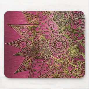 Tapis De Souris Jolie fleur tendance henné design dessiné à la 