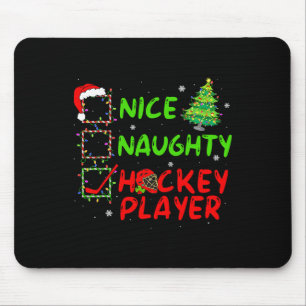 Tapis De Souris Jolie liste de contrôle de joueur de hockey méchan