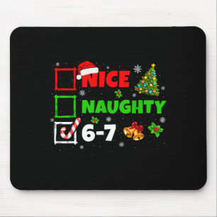 Tapis De Souris Jolie liste vilain 67 Noël Brainrot drôle 6-7