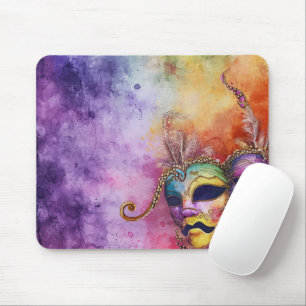 TAPIS DE SOURIS JOLIE MASQUES MARDI GRAS DE COULEUR D'EAU
