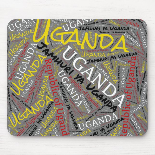 Tapis De Souris Jolie Ouganda couleurs drapeau Patriotique (Devant)