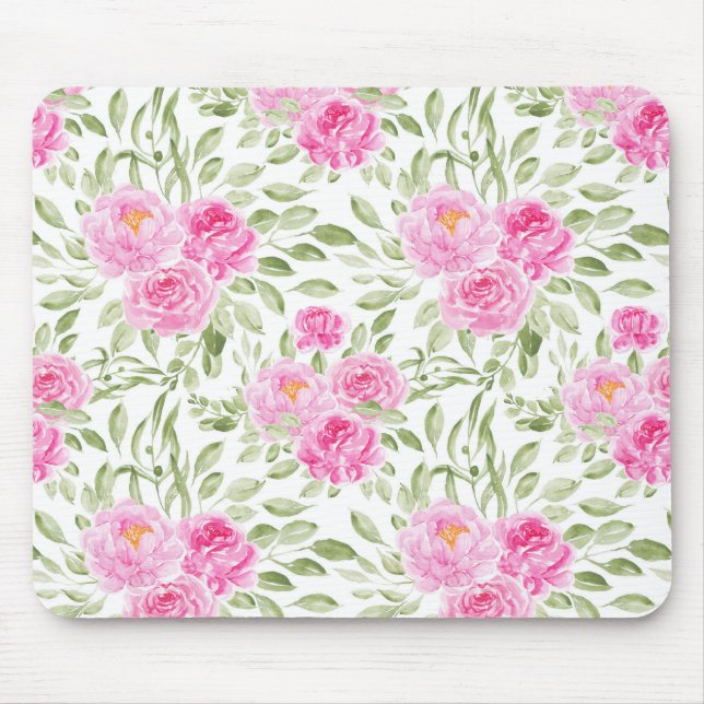 Tapis De Souris Jolie pivoines roses Motif de bouquet floral (Devant)