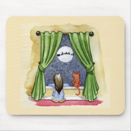 Tapis De Souris Jolie réveillon de Noël Enfant & Chat Kitty Aquare