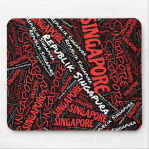 Tapis De Souris Jolie Singapour couleurs drapeau Patriotique