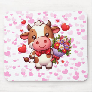 Tapis De Souris Jolie vache de la Saint-Valentin