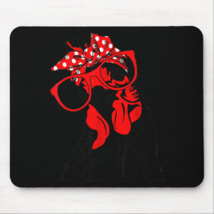 Tapis De Souris Jolies femmes fille poulet avec bandana bandeau et