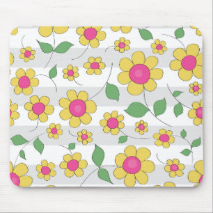 Tapis De Souris Jolies fleurs printanières dessin enfantin