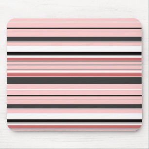 Tapis De Souris Jolies rayures grises roses