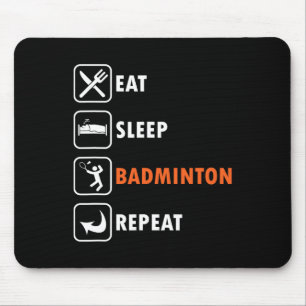 Tapis De Souris Joueur Badminton Racket Shutte Athlète Mange Sleep